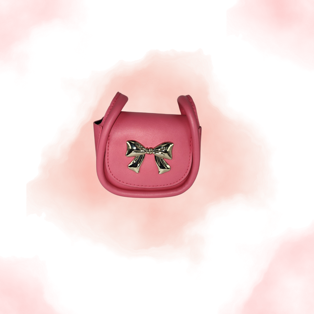 Dark Pink  Bow Purse